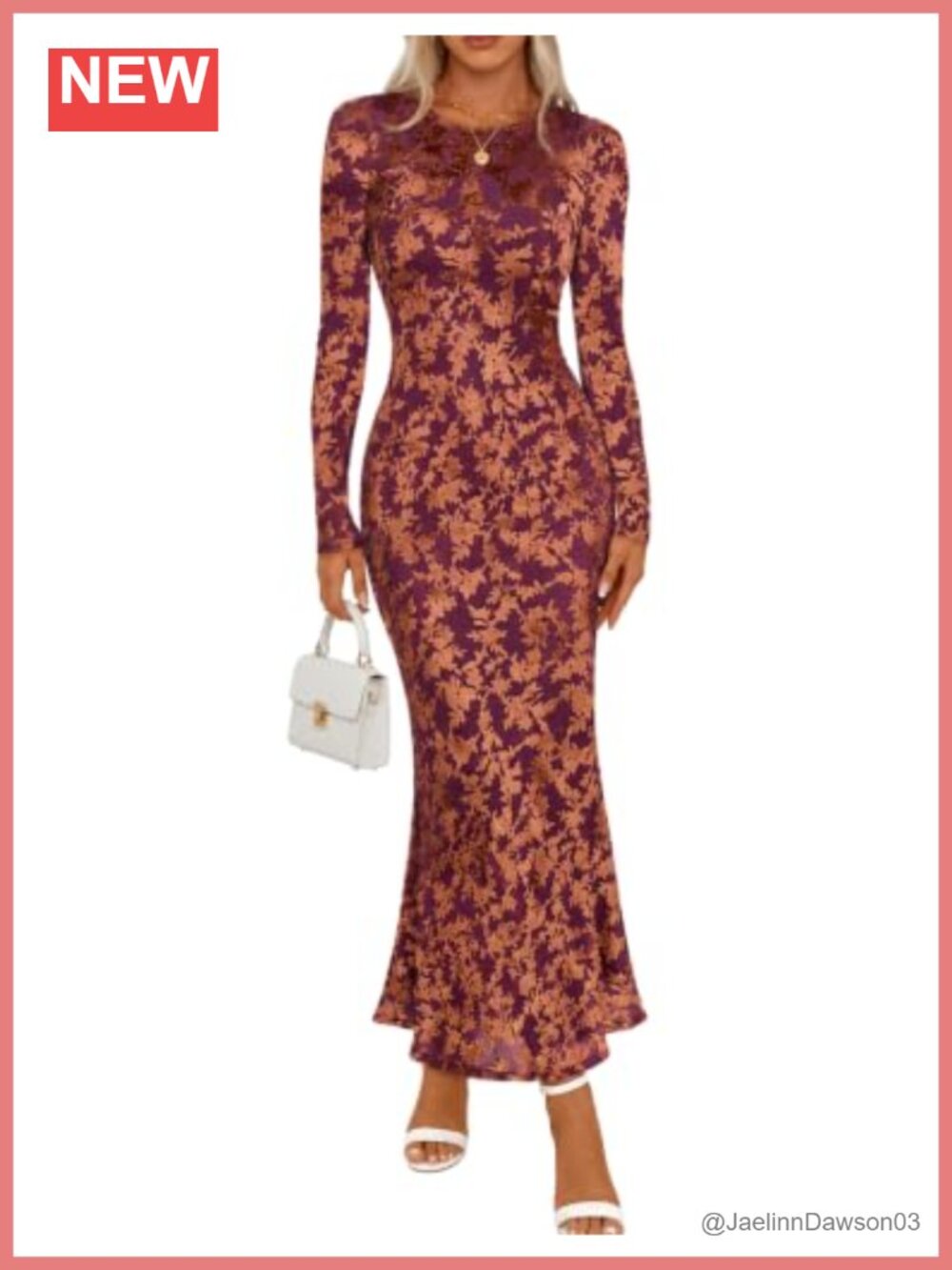 Women's Velvet Floral Maxi Dress Long Sleeve Bodycon Wedding Guest